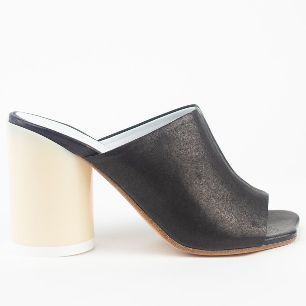 Leather Chunky Heeled Mules, MM6 MAISON MARGIELA